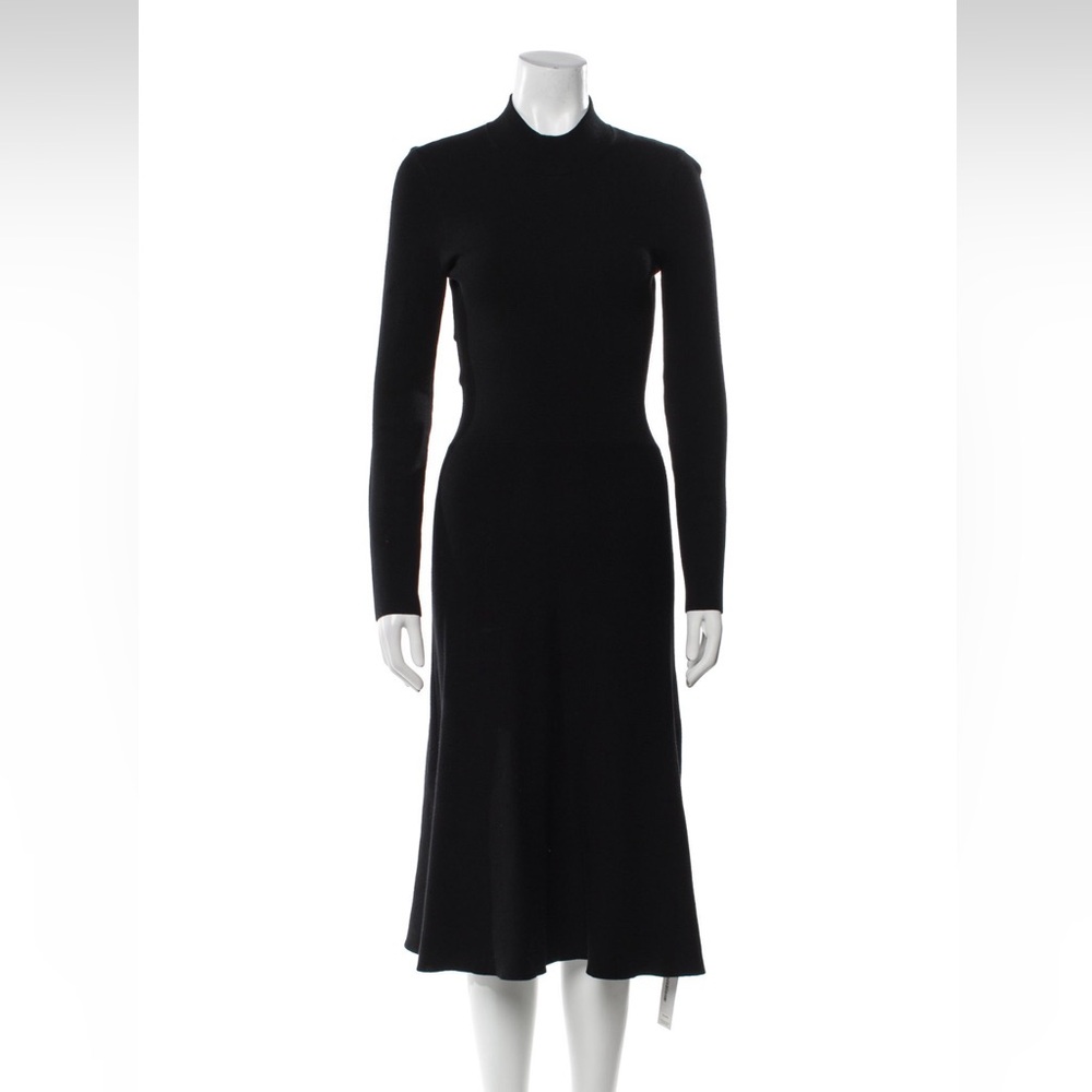 A.L.C. Black Sheath Dress with Mock Neck and Long Sleeves
